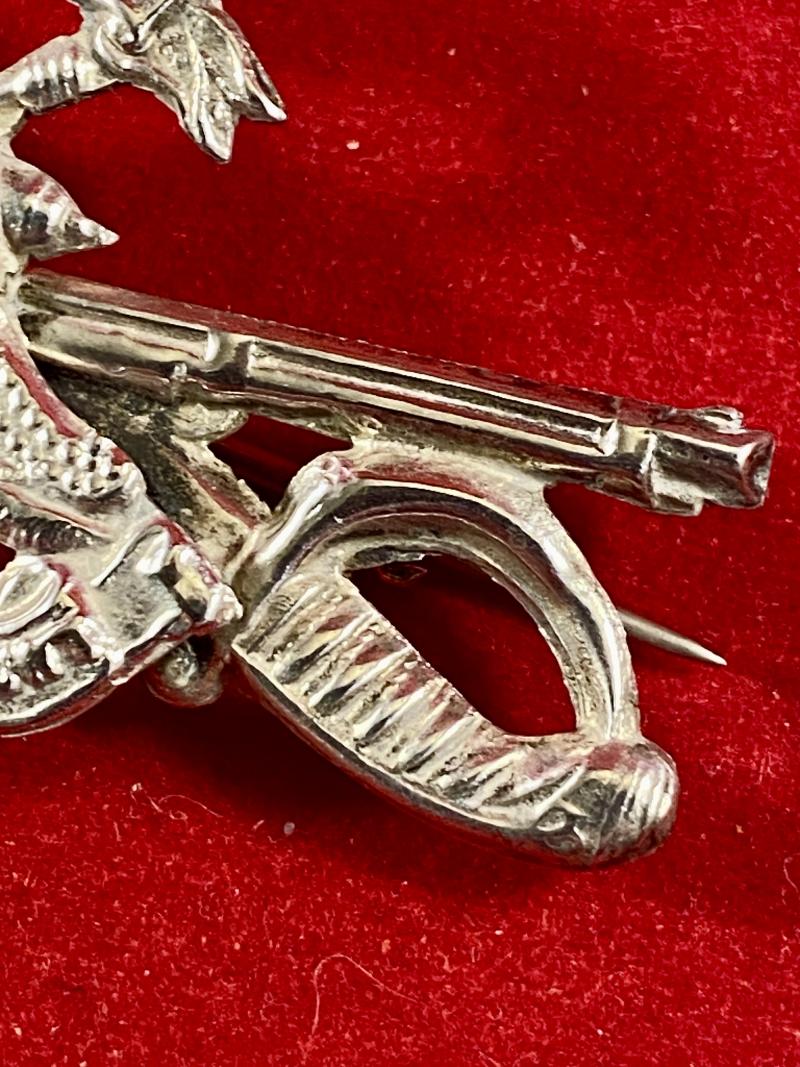 Unusual WW1 Hallmarked Silver Royal Artillery Sweetheart Brooch by Frederick Narborough - 1914