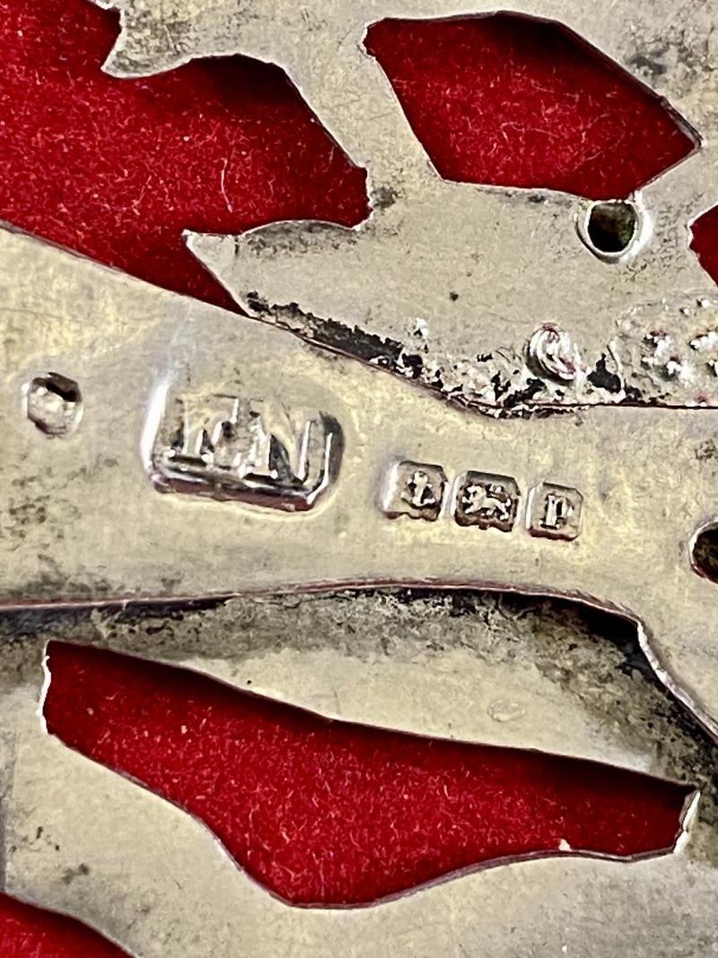 Unusual WW1 Hallmarked Silver Royal Artillery Sweetheart Brooch by Frederick Narborough - 1914