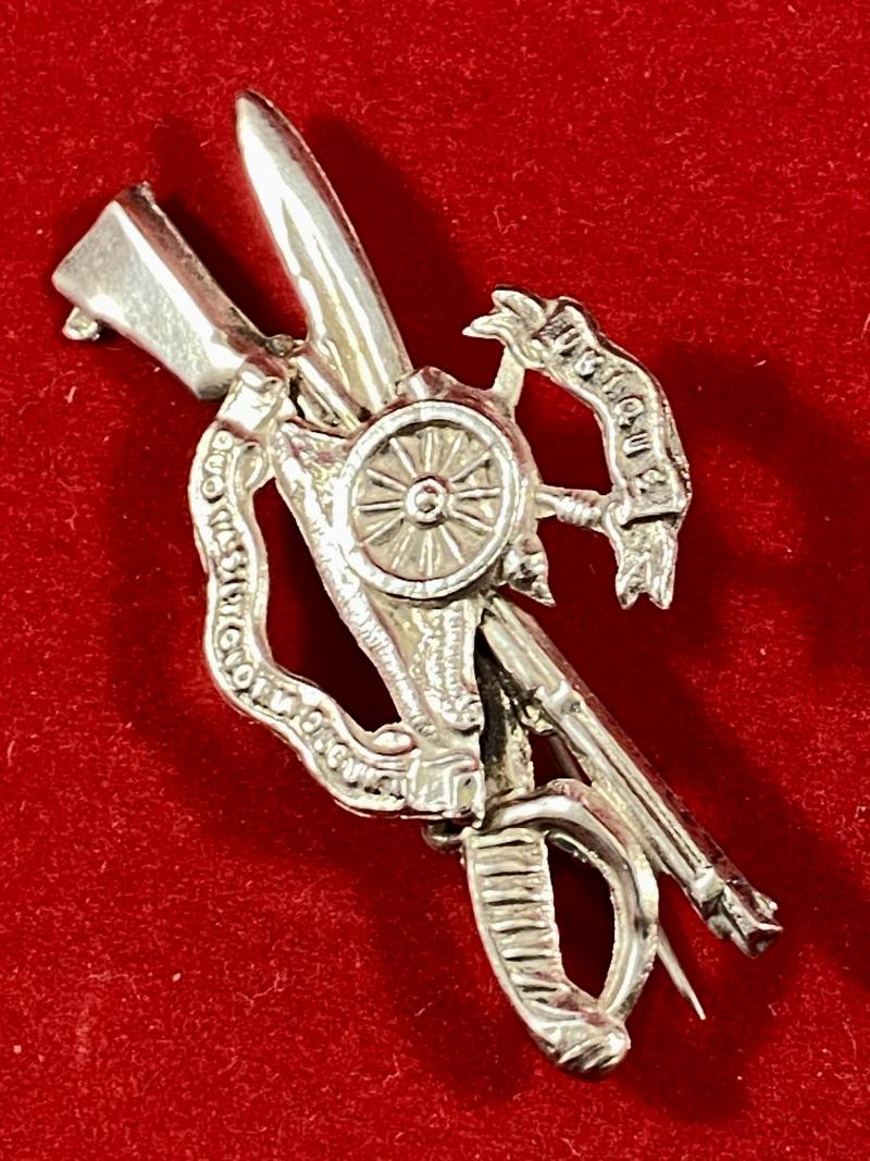 Unusual WW1 Hallmarked Silver Royal Artillery Sweetheart Brooch by Frederick Narborough - 1914