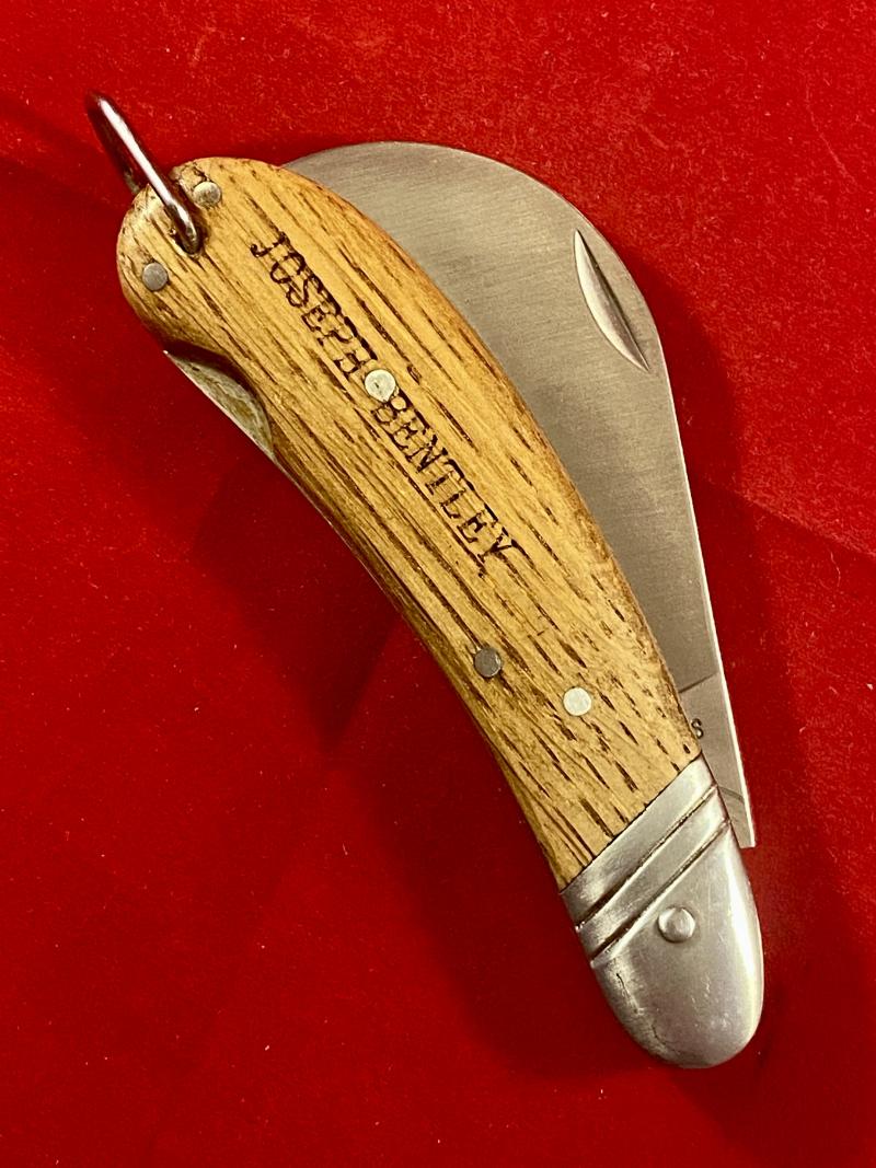 Joseph Bentley Pruning Knife with Oak Grips
