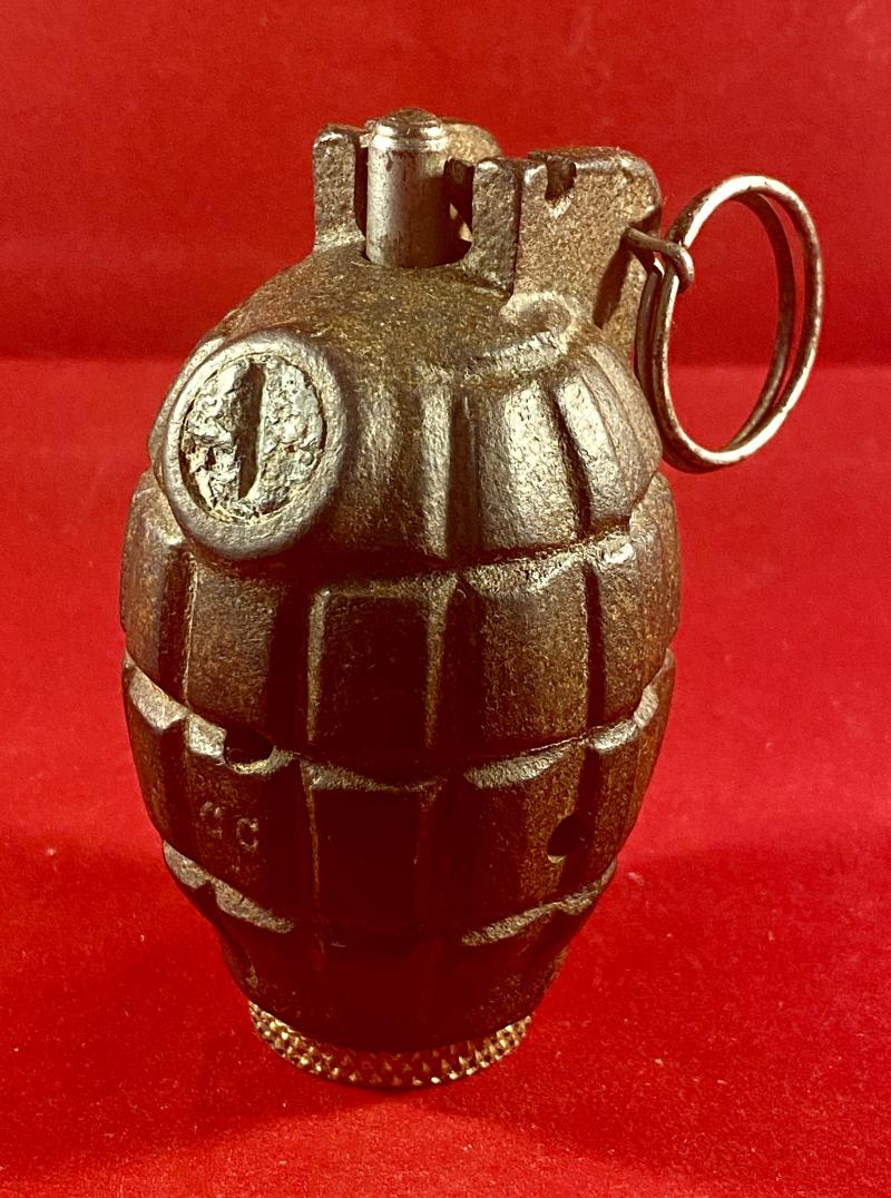INERT Original 1915 WW1 British No5 Mk1 Mills Hand Grenade – Carron Company Falkirk Scotland