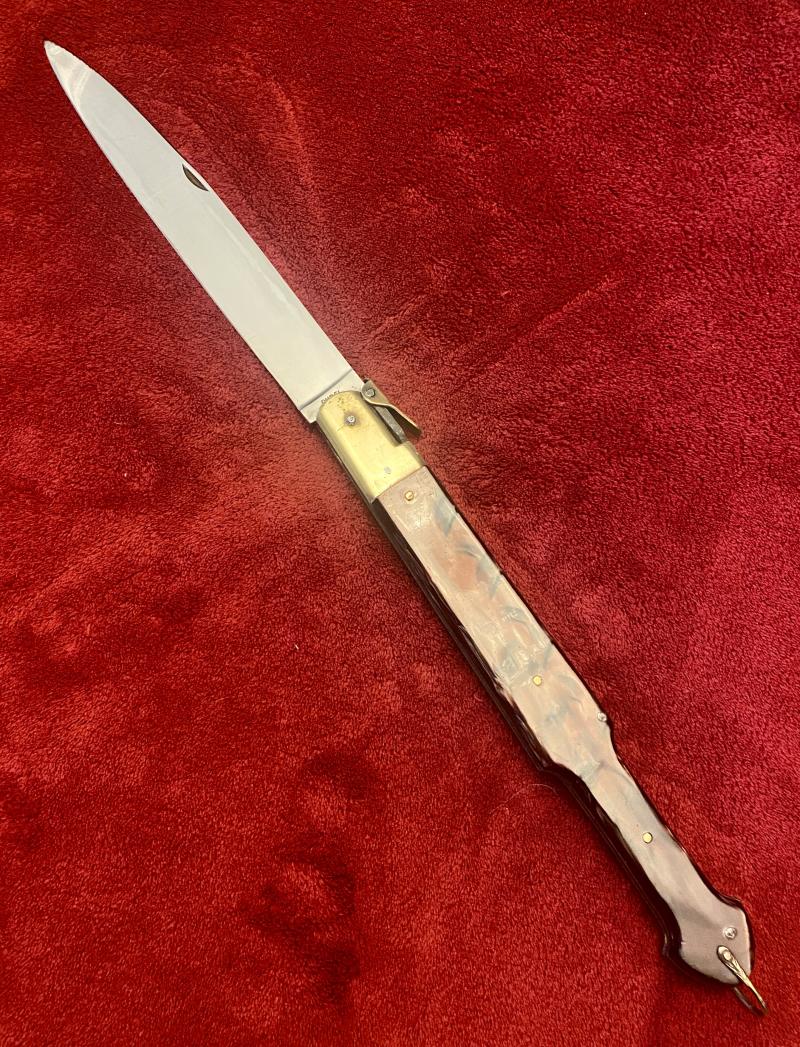 Impressive Portuguese Canesa Style Folding Lock Knife by CUREL with a large 9.25” stainless steel blade c1940