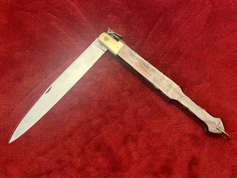 Impressive Portuguese Canesa Style Folding Lock Knife by CUREL with a large 9.25” stainless steel blade c1940