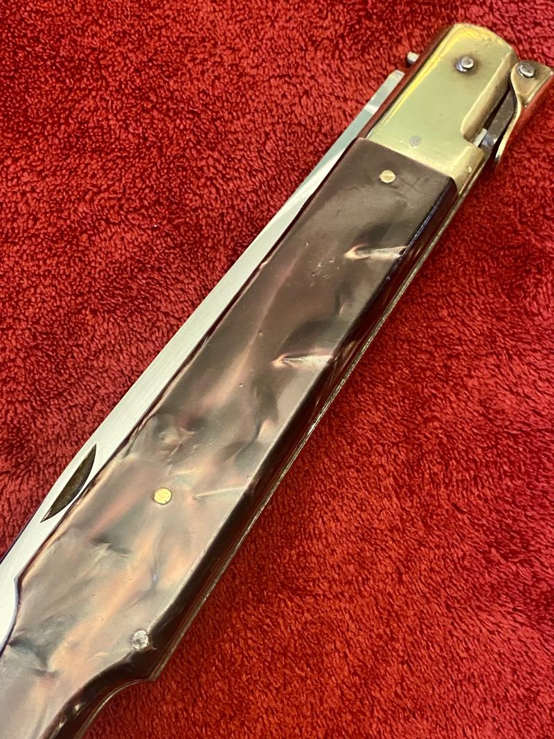 Impressive Portuguese Canesa Style Folding Lock Knife by CUREL with a large 9.25” stainless steel blade c1940