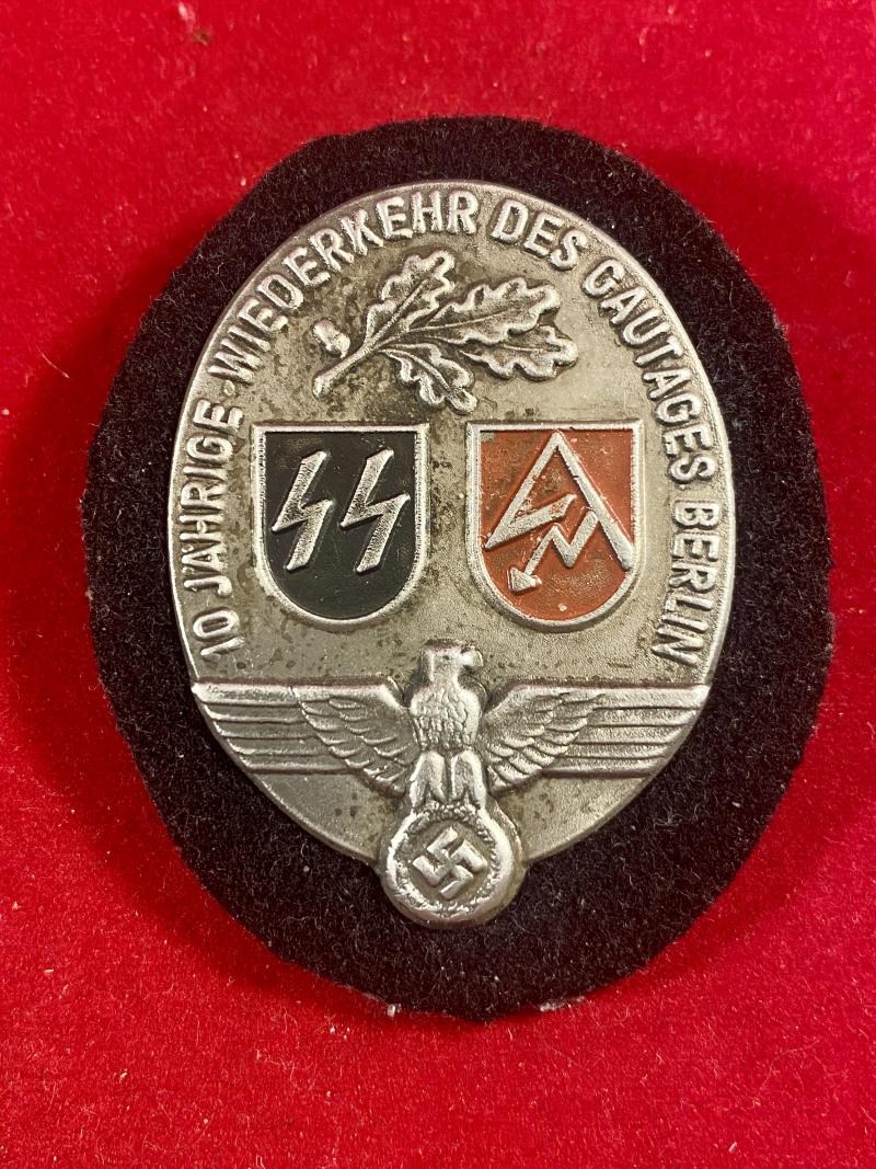 REPRODUCTION German WW2 SS/SA 10th Anniversary of the Gautag Berlin Badge