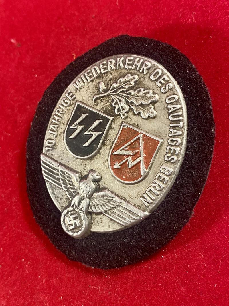 REPRODUCTION German WW2 SS/SA 10th Anniversary of the Gautag Berlin Badge