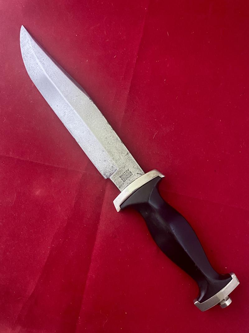 Unusual 7” Bowie Bladed Knife with WW2 German SS/SA Dagger Style Grip by WHITBY Solingen Germany c1960
