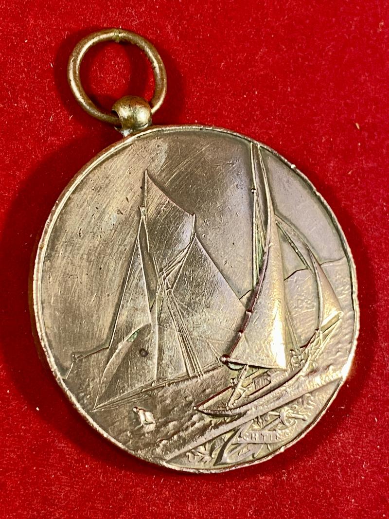 Large Antique French Bronze Yachting L’ UNION Nautical Club Medal to W. KENT a Crew Member 1890