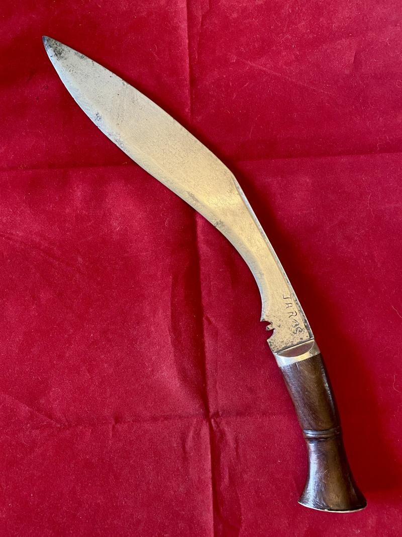 Fine WW1 Period MK1 Kukri with Blade Engraved “JARBS”
