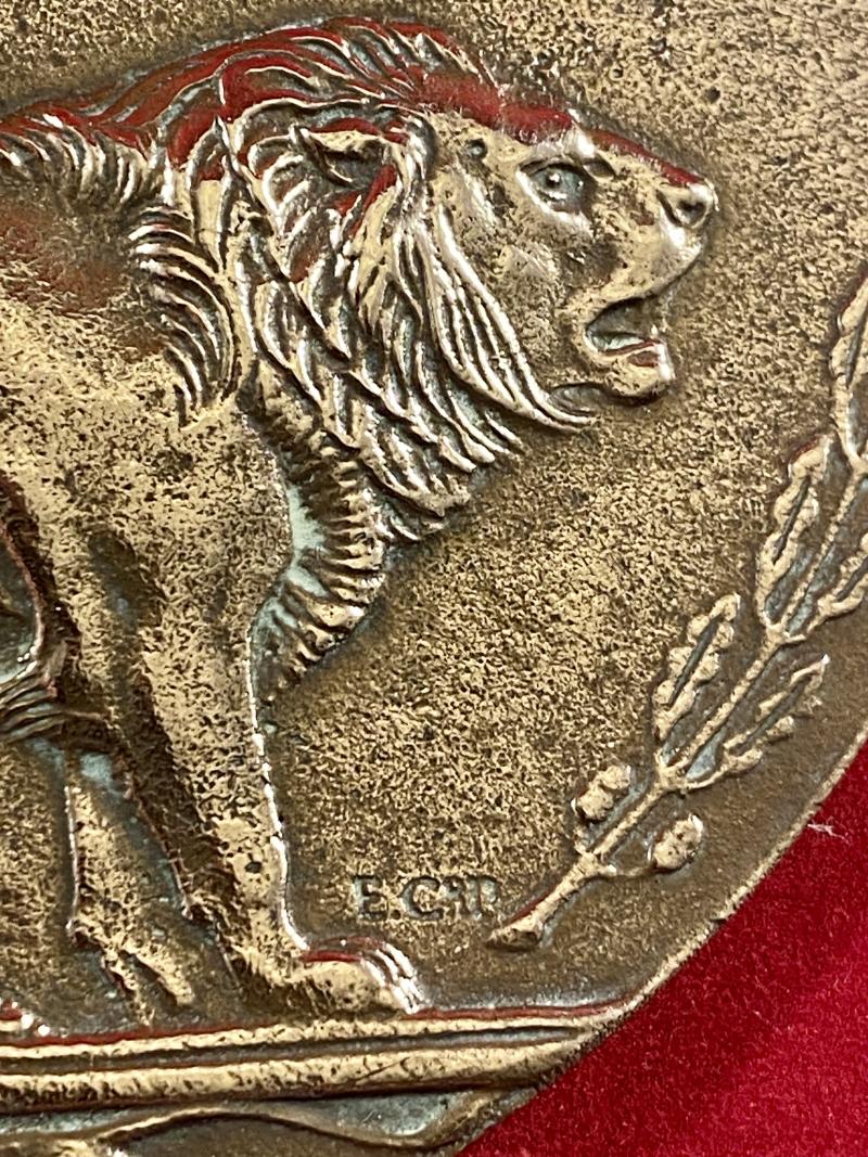 Genuine WW1 British Bronze Death Plaque (Death Penny) for WILLIAM HETHERINGTON