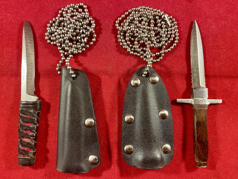 Two Unique Early Custom Made Neck Knives by Daniel M. Certo of Marshall, NC. USA. 2001