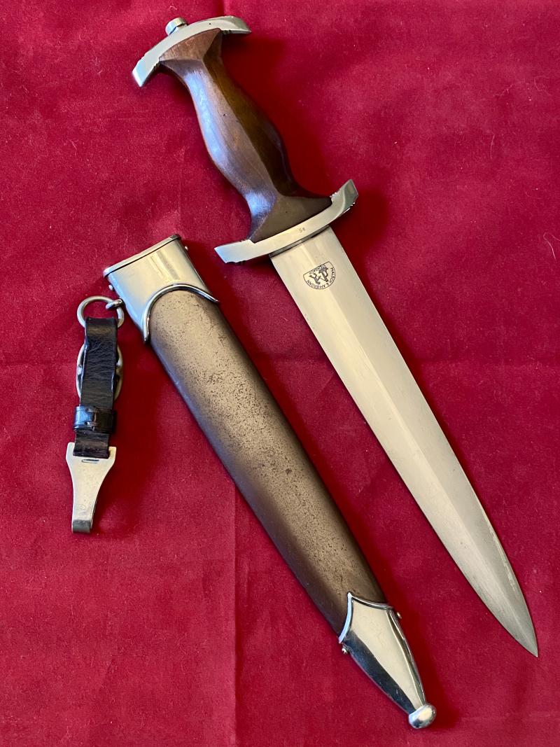 Near Mint WW2 German SA Dagger by MALSCH & AMBRONN STEINBACH Thuringia, with Original Short Hanger