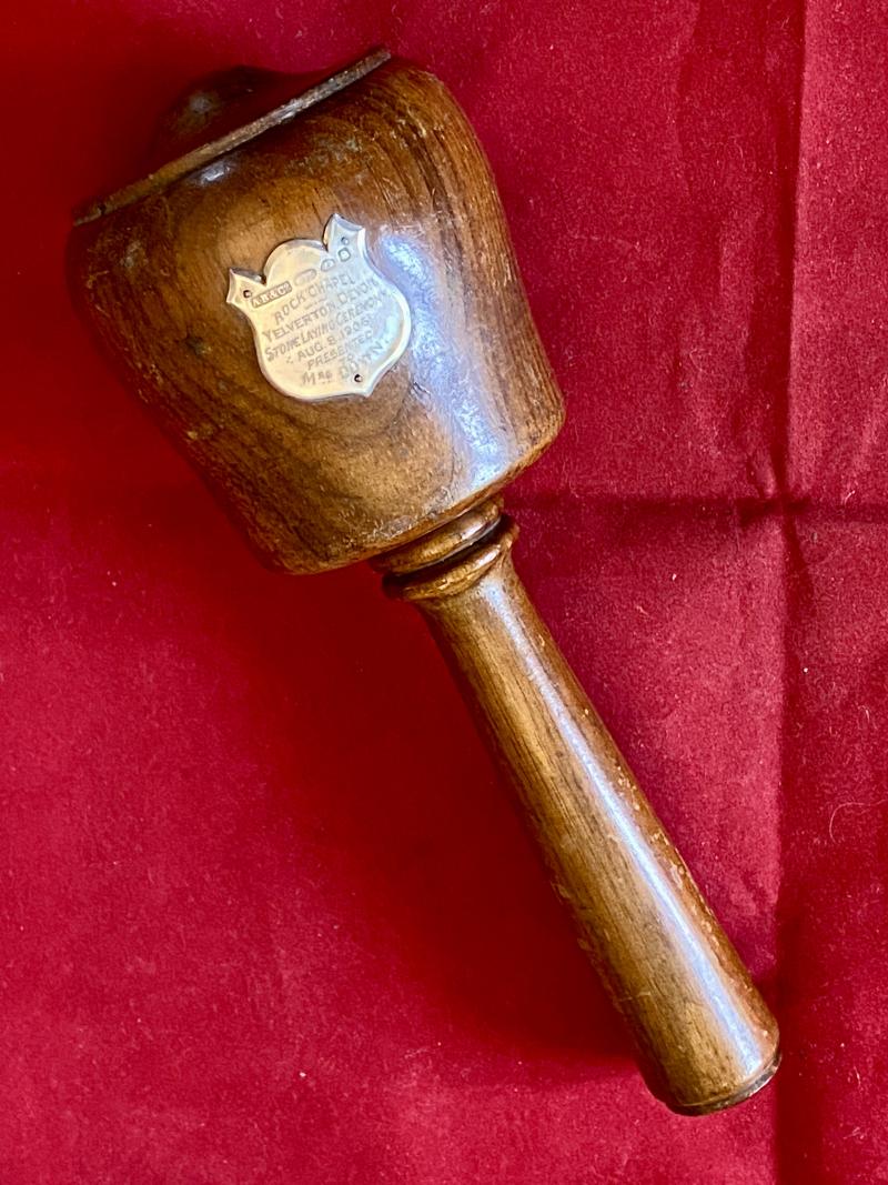 Antique Presentation Mallet to Mrs Down for Stone Laying Ceremony at Rock Chapel Yelverton Devon Aug 8th 1906