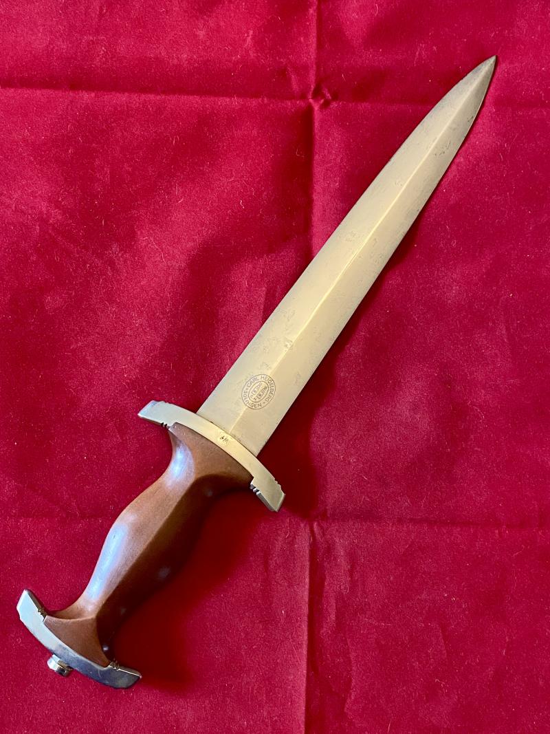 Near Mint WW2 German SA Dagger by the Scarce Maker CARL HEIDELBERG of Solingen, with Original Hanger by Assmann