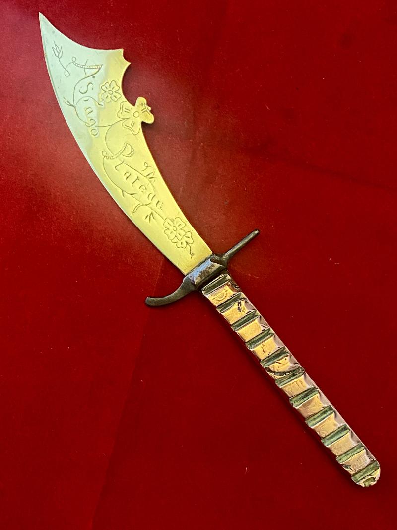 Pair of Italian WW1 Trench Art Letter Openers Commemorating the Battle of Solstice Italy - 15th June 1918