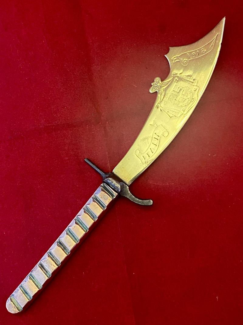 Pair of Italian WW1 Trench Art Letter Openers Commemorating the Battle of Solstice Italy - 15th June 1918