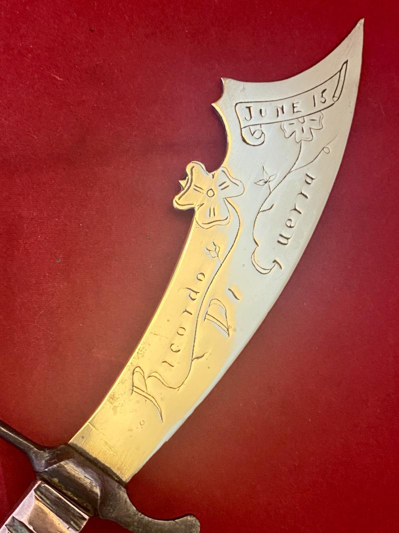 Pair of Italian WW1 Trench Art Letter Openers Commemorating the Battle of Solstice Italy - 15th June 1918