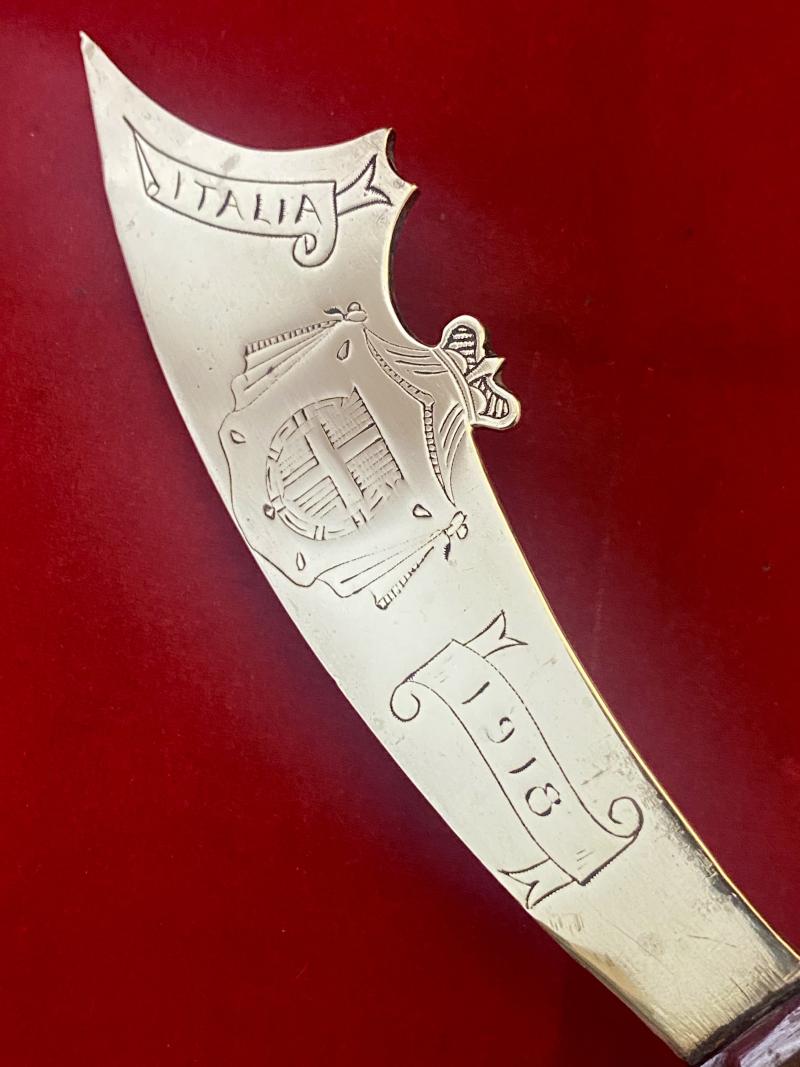 Pair of Italian WW1 Trench Art Letter Openers Commemorating the Battle of Solstice Italy - 15th June 1918