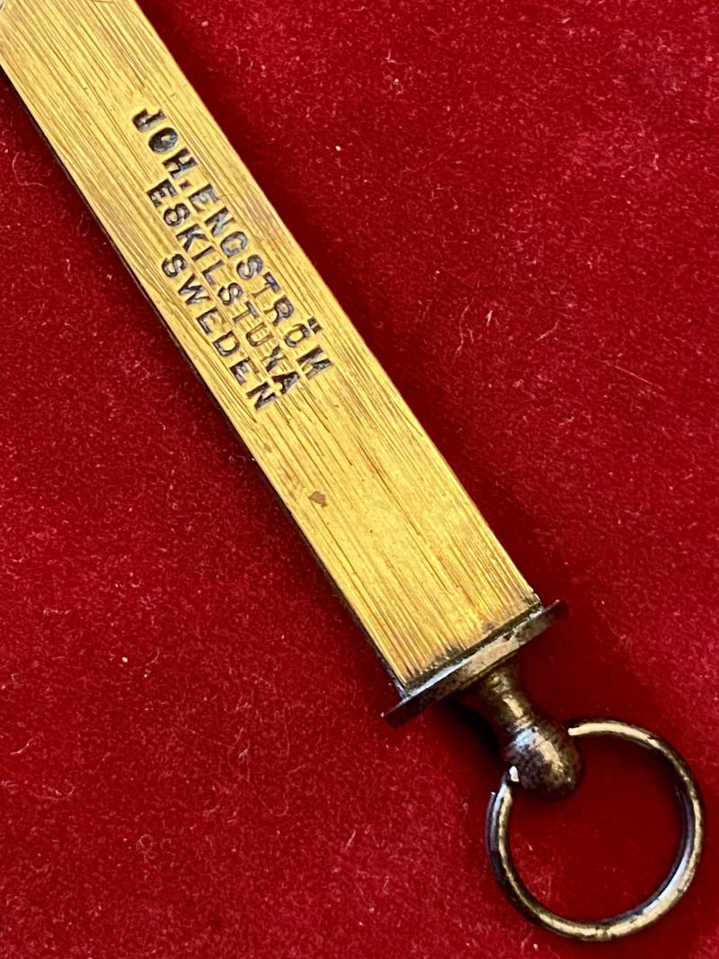 Miniature Antique Swedish Johan Engström of Eskilstuna - Curly Birch Barrel Knife with Concealed Folding Steel Blade