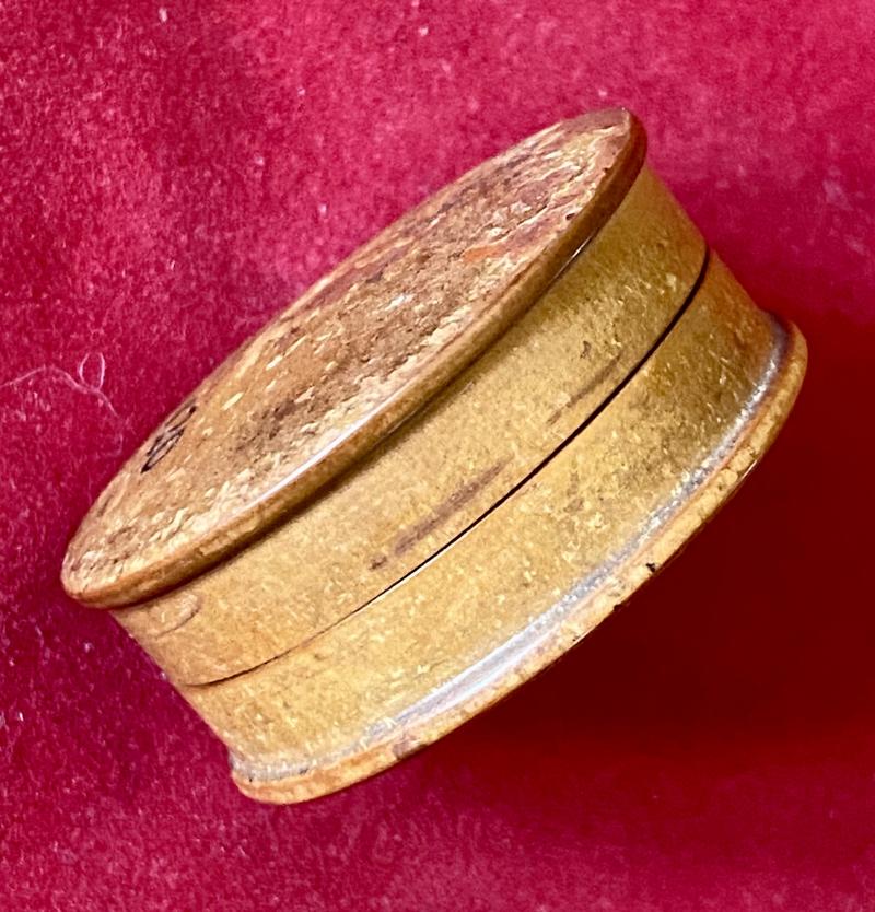 Antique Watchmaker’s Box Wood and Agate Stone Oil Pot