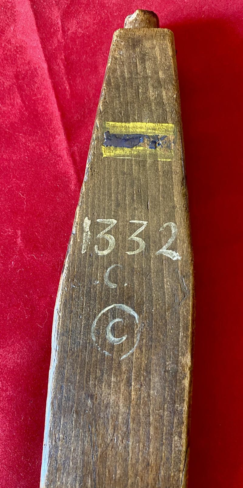 Unique WW2 British POW Hand Carved Wooden “Arm of a Chair” linked to the Royal Artillery