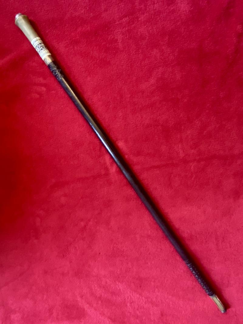 Antique Indian Sword Stick with Horn and Carved Bone Handle