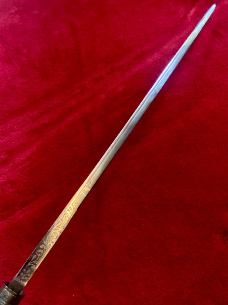 Antique Indian Sword Stick with Horn and Carved Bone Handle