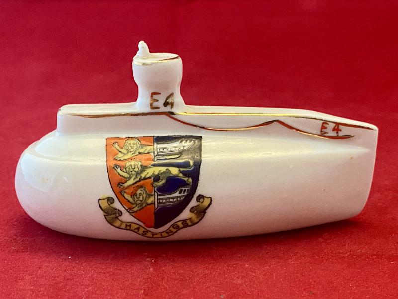 WW1 (Hastings) Arcadian Crested China Model of the British E Class Submarine - HMS E4 - c1915