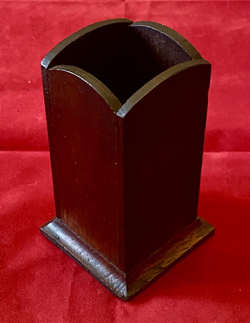 Unusual WW2 Souvenir Desk Tidy made from Recovered Oak from London Blitz 1940-41
