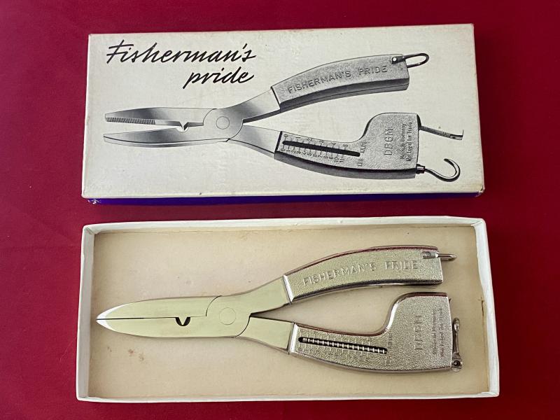 Mint “Fisherman’s Pride” Multi-Function German Fishing Pliers with Cardboard Box c1960