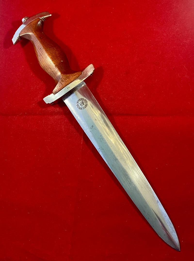 WW2 German SA Dagger by Scarce Maker Carl Schmidt Sohn A-G Solingen with Original Hanger