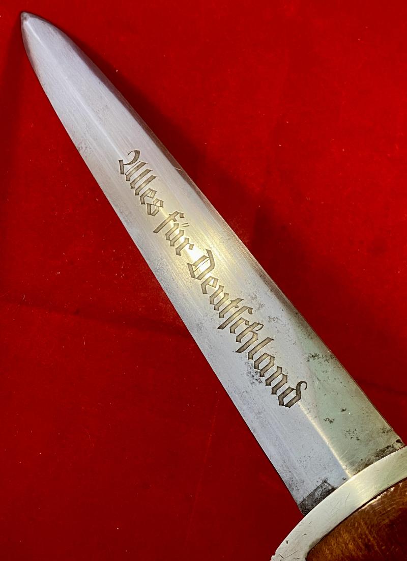 WW2 German SA Dagger by Scarce Maker Carl Schmidt Sohn A-G Solingen with Original Hanger