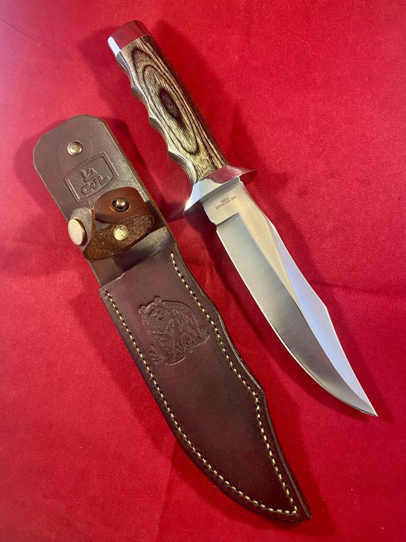 Mint Boker Magnum Jungle Devil Hunting Knife with 6” Bowie Blade and Custom made Leather Sheath