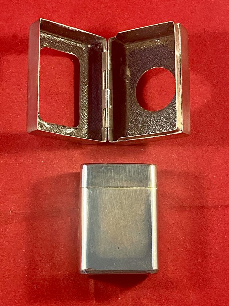 Antique Nickel Plated “Casket Ink” Travelling Inkwell by De La Rue & Co. Paris c1910