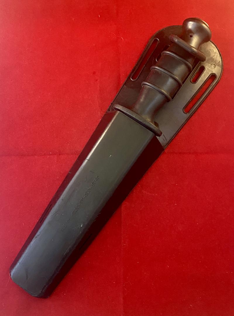 Royal Navy Divers Knife N.S. No. 4220-99-523-9744 by John Nowill & Sons Ltd with Black Plastic Sheath c1970