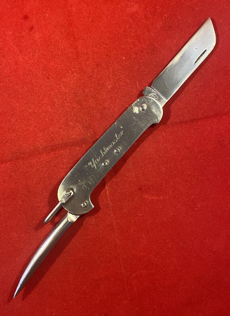 Vintage Folding Two-Piece Stainless Steel “Yachtmaster” Knife with Marlin Spike by J. Nowill & Sons Sheffield