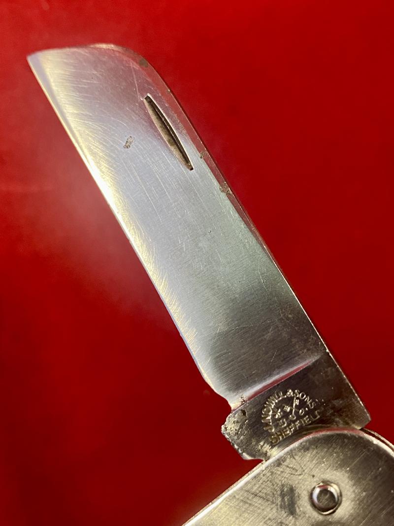 Vintage Folding Two-Piece Stainless Steel “Yachtmaster” Knife with Marlin Spike by J. Nowill & Sons Sheffield
