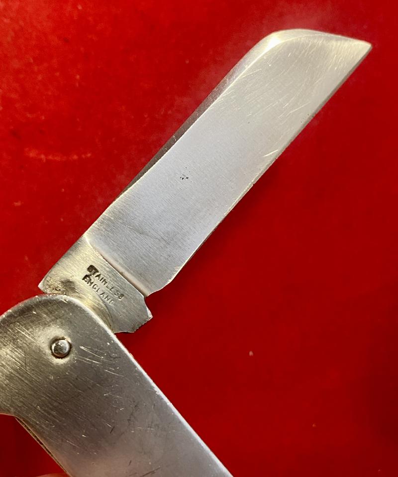 Vintage Folding Two-Piece Stainless Steel “Yachtmaster” Knife with Marlin Spike by J. Nowill & Sons Sheffield