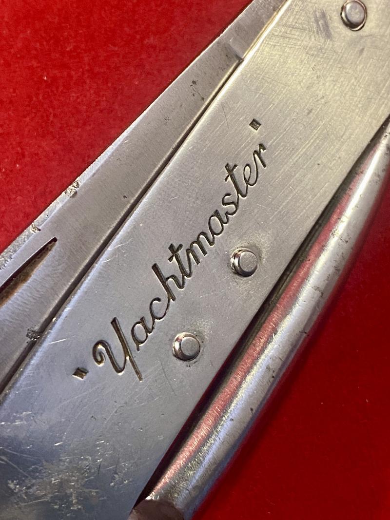 Vintage Folding Two-Piece Stainless Steel “Yachtmaster” Knife with Marlin Spike by J. Nowill & Sons Sheffield