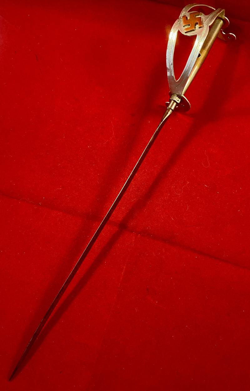 Unique WW2 Period German “Trench Art” Swastika Miniature Sword Letter Opener