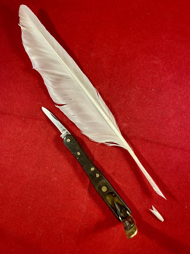 Fine Victorian Mahogany and Brass Quill Pen Maker and Trimmer c1880