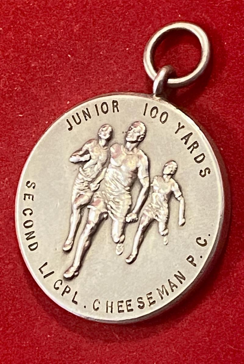 Army Cadet Force Silver Sports Medal awarded to L/CPL Cheeseman for 2nd Place in the 100yds in 1946