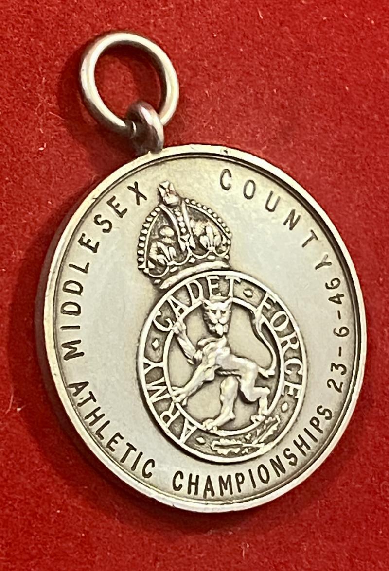 Army Cadet Force Silver Sports Medal awarded to L/CPL Cheeseman for 2nd Place in the 100yds in 1946