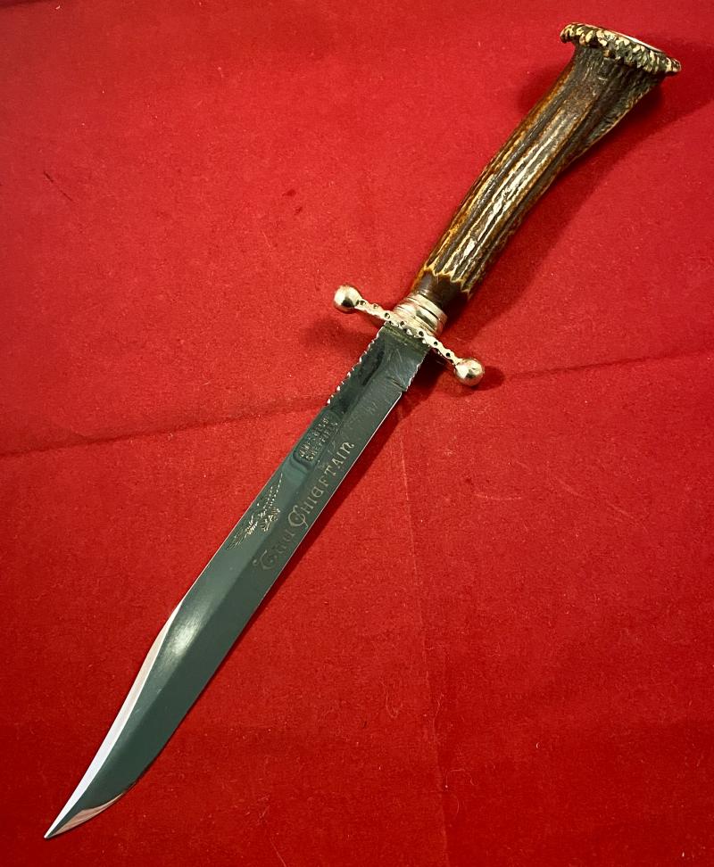 Stunning “THE CHIEFTAIN” Bowie Knife with 8” Blade and Beautiful Stag Horn Grip by James & Lowe Sheffield c1970