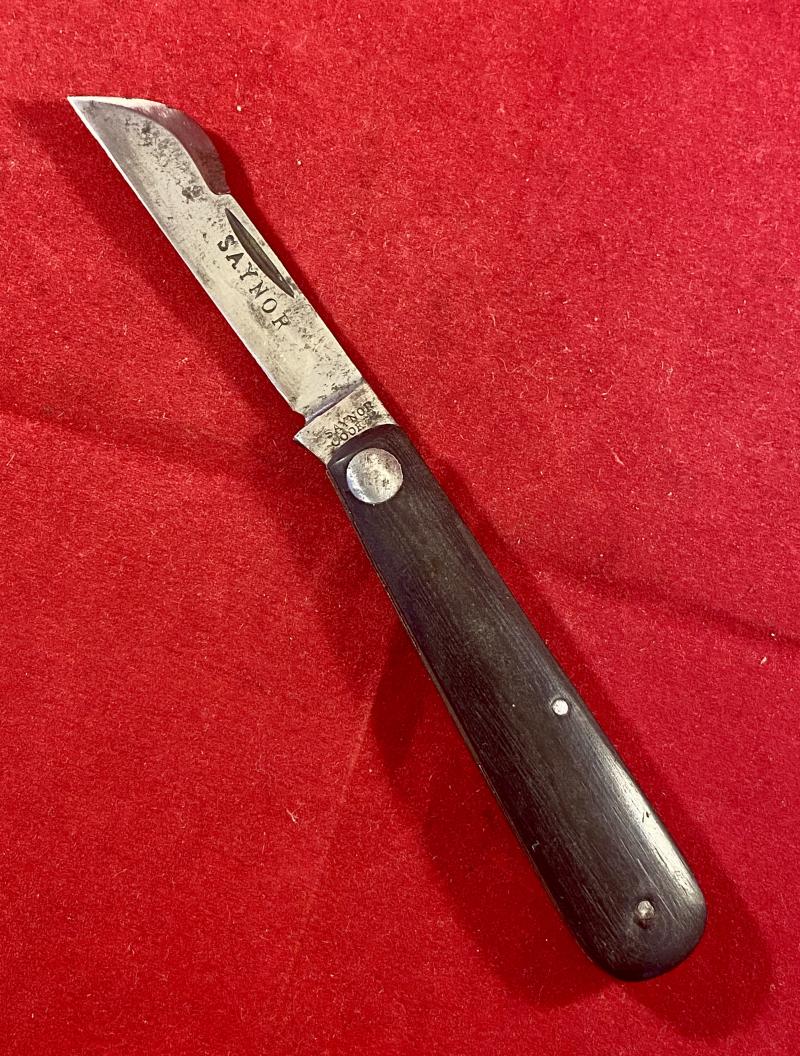 Scarce Antique Pocket Budding Knife with Oak Grip by SAYNOR COOKE & RIDAL c1880
