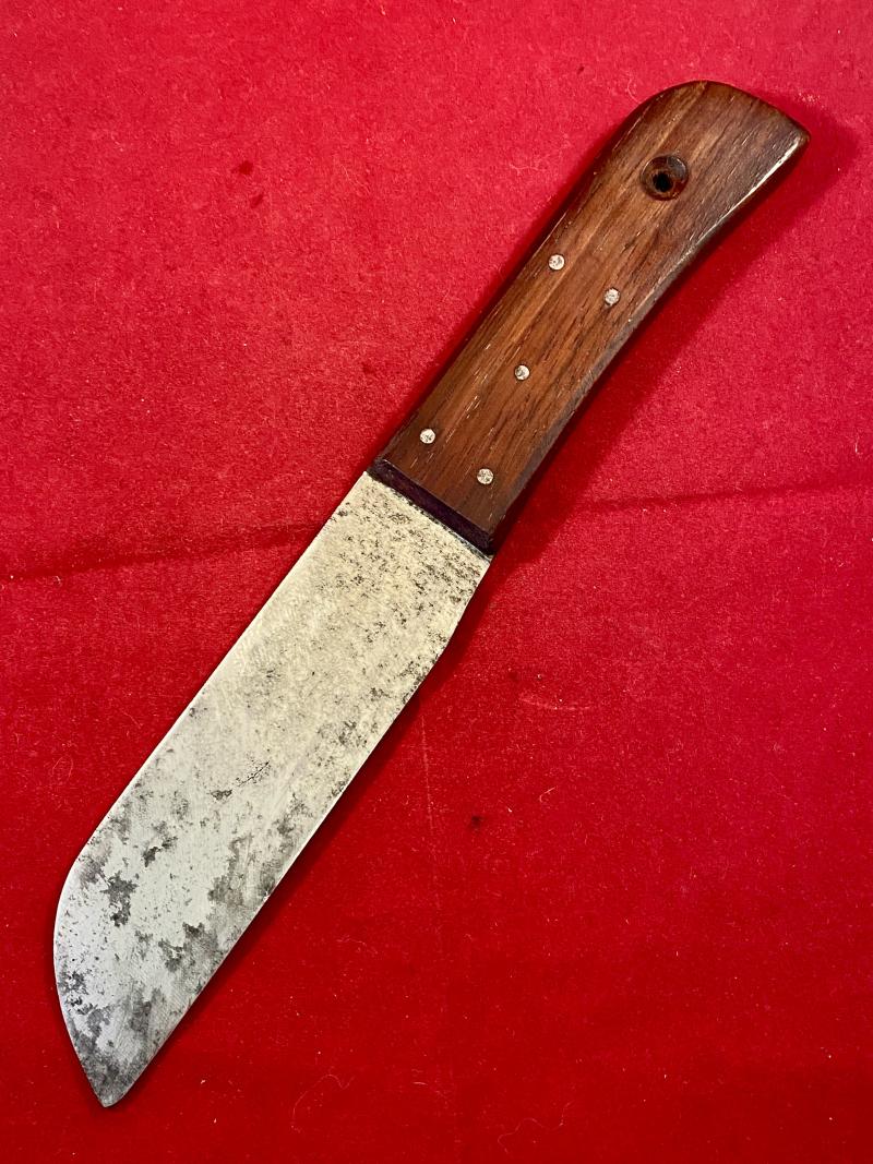 Vintage M.O.D Pattern Large Rigging Knife with Carbon Steel Blade and Rosewood Grip
