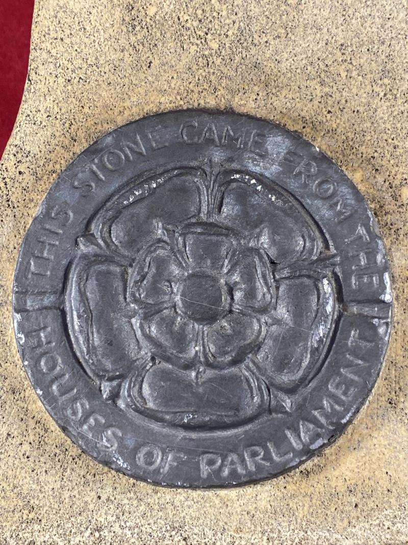 WW2 Souvenir Bookends made from salvaged Portland Stone from the Houses of Parliament after the Blitz bombings during May 1941