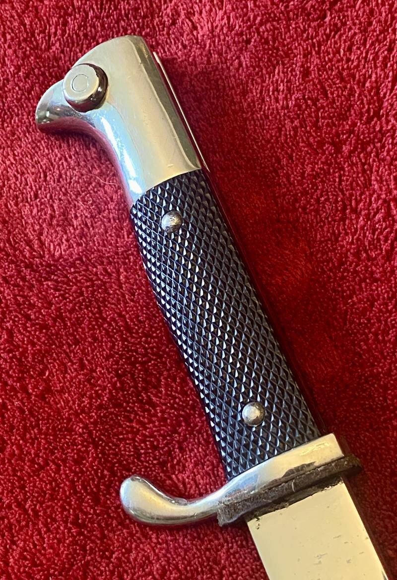 Near Mint Original WW2 German K98 Dress Bayonet with Etched Blade by Eickhorn with Scabbard and Leather Frog