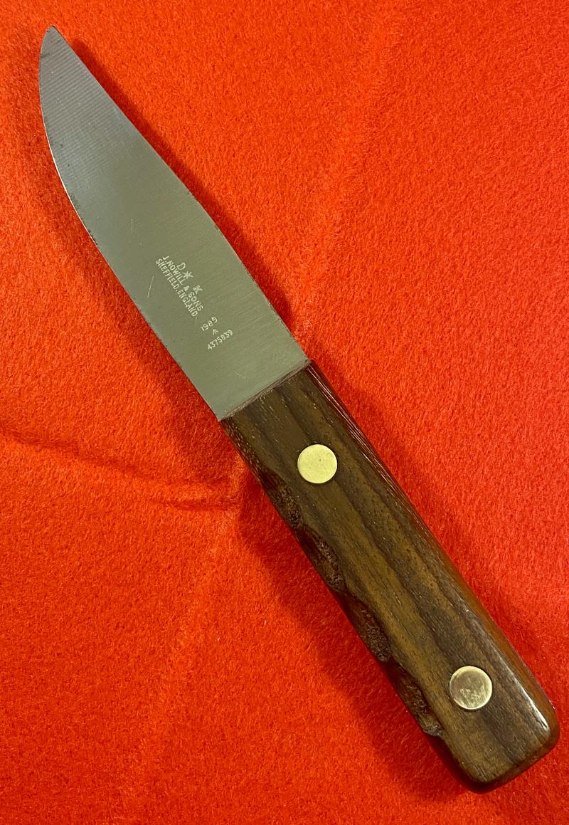 Vintage British Royal Navy Deck Knife with Leather Sheath by J. Nowill & Sons dated 1989
