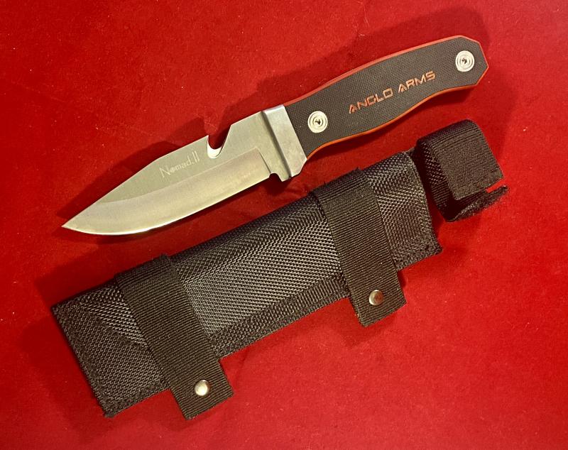 Mint Vintage Anglo Arms Nomad II Fixed Blade Survival Knife with a Nylon Sheath